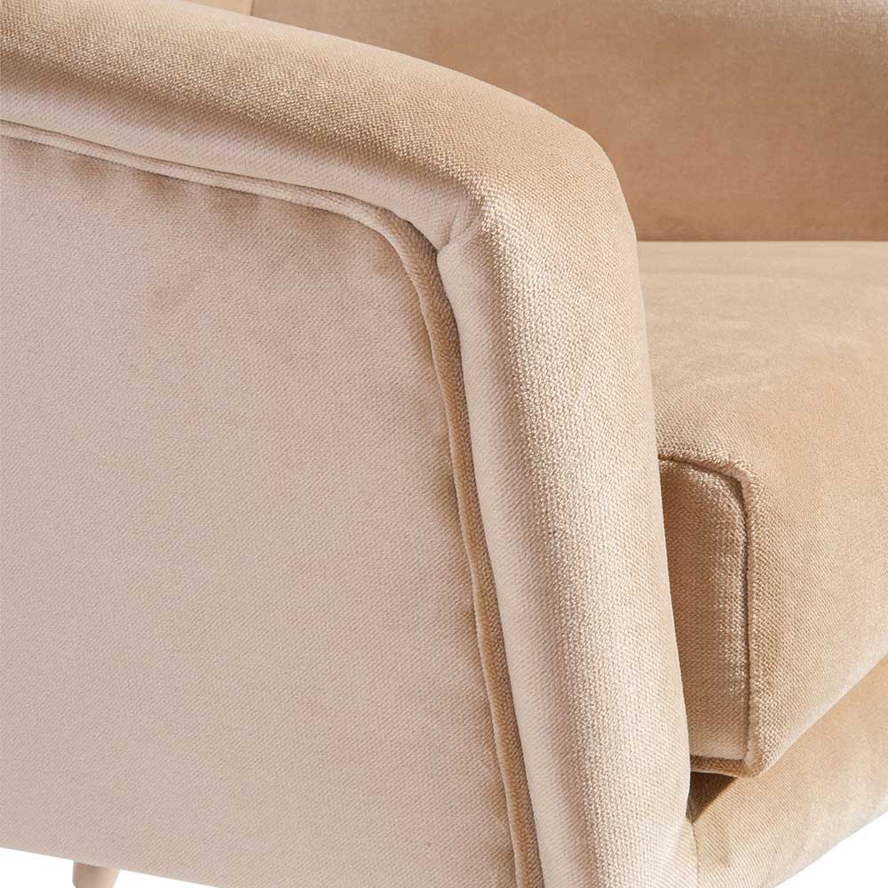 Wohnzimmer Polstersessel in Beige Samtvelours - Enzuena