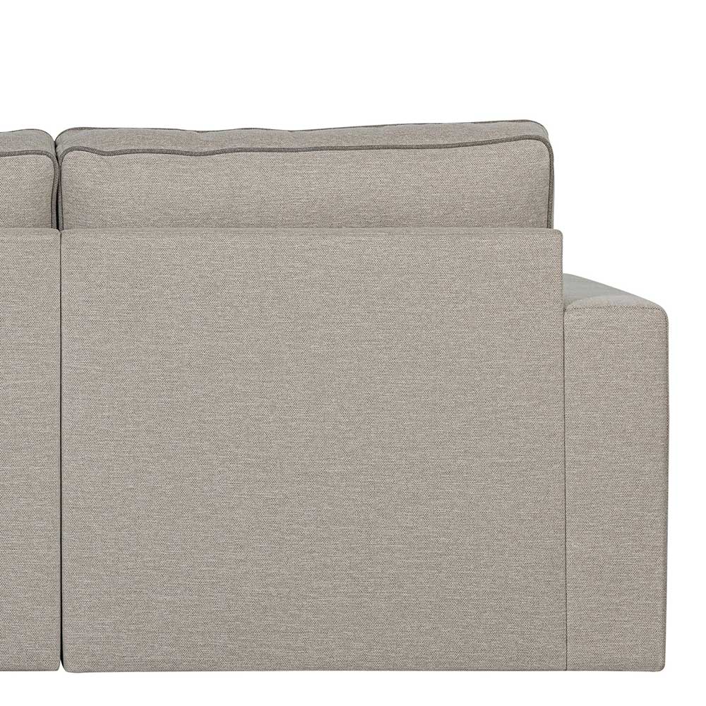 Ecksofa in Beige Stoff - Skandi Design - Cuanamo