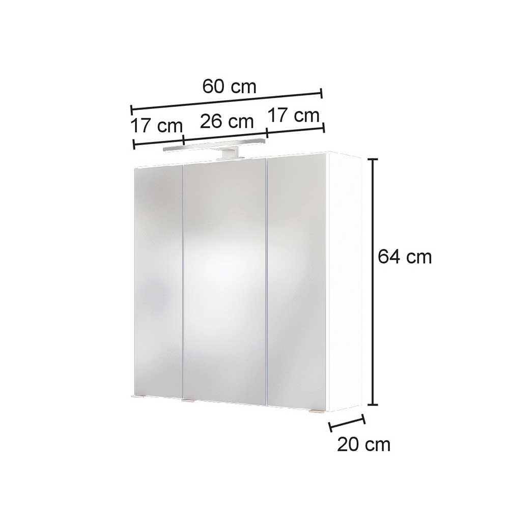 LED Licht Spiegelschrank mit 3D Effekt - Athrin