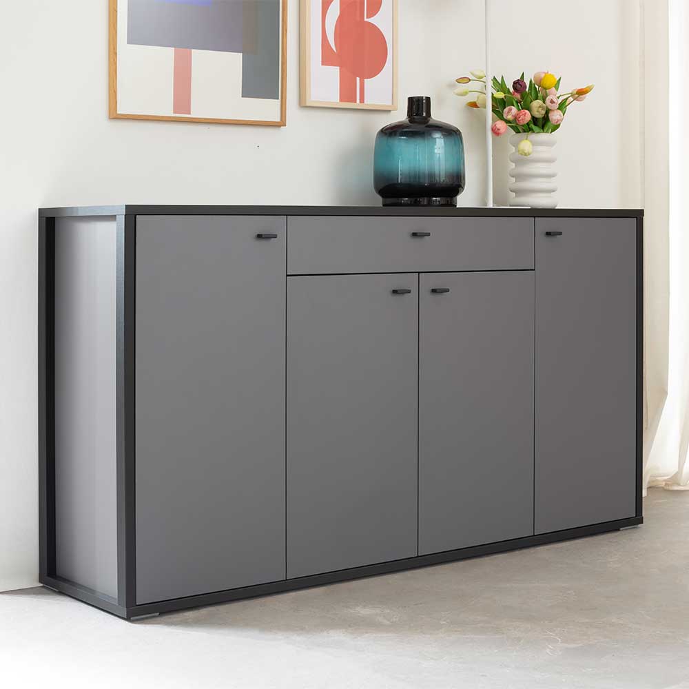 Hohes Sideboard in Grau & Anthrazit - Ridona