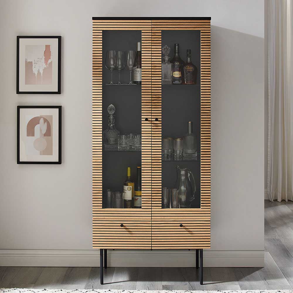 79x179x43 Vitrinenschrank mit Doppeltür - Piassona