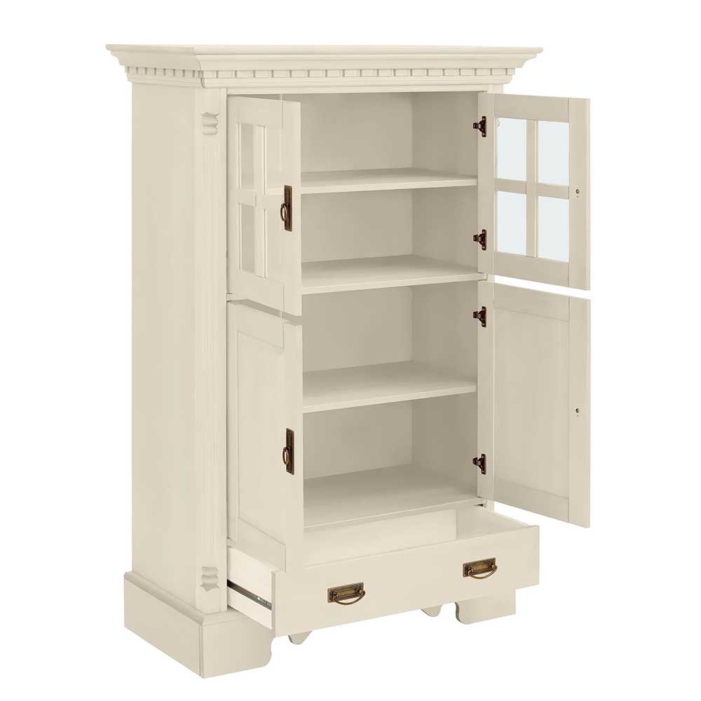 Landhaus Highboard in Creme gewachst - Rospus