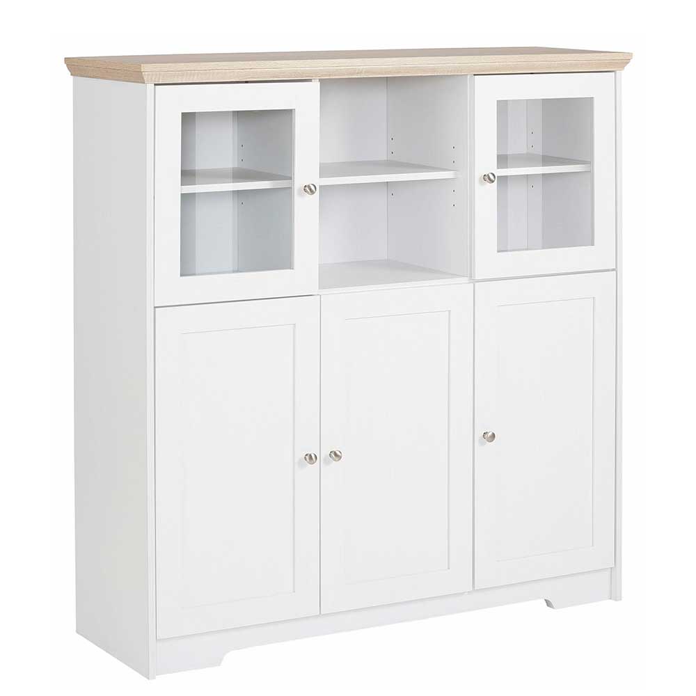 Günstiges Landhaus Highboard 125x125x35 - Akedra