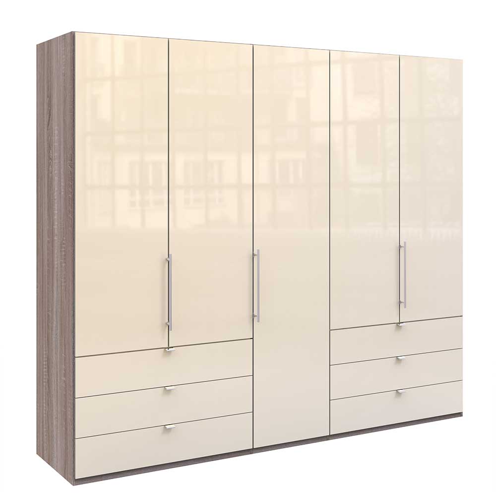 Kleiderschrank in Creme Glasbeschichtung - Porecca