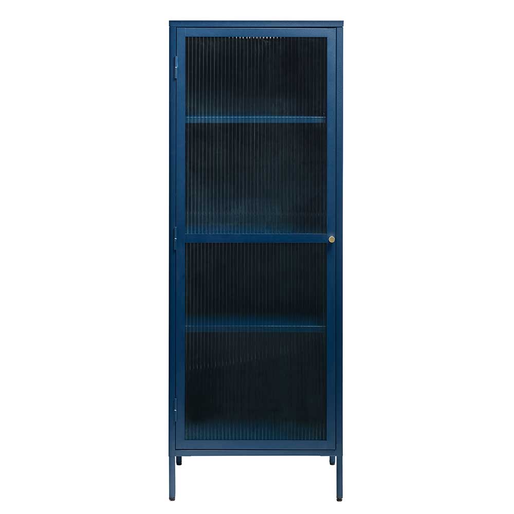 58x160x40 cm Metall Vitrine in Blau - Liseola