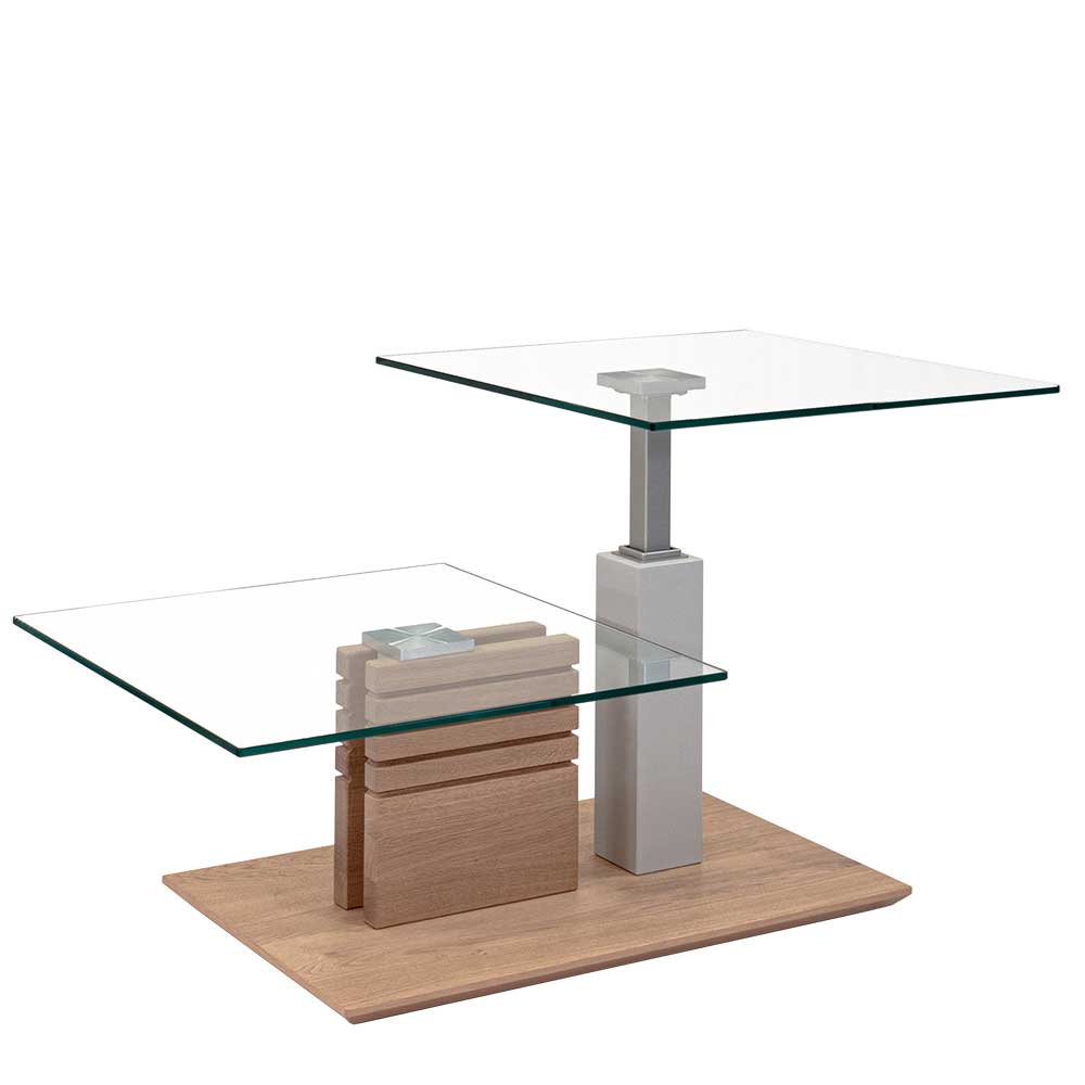 Couchtisch mit zwei Glasplatten modern - Olbiancas