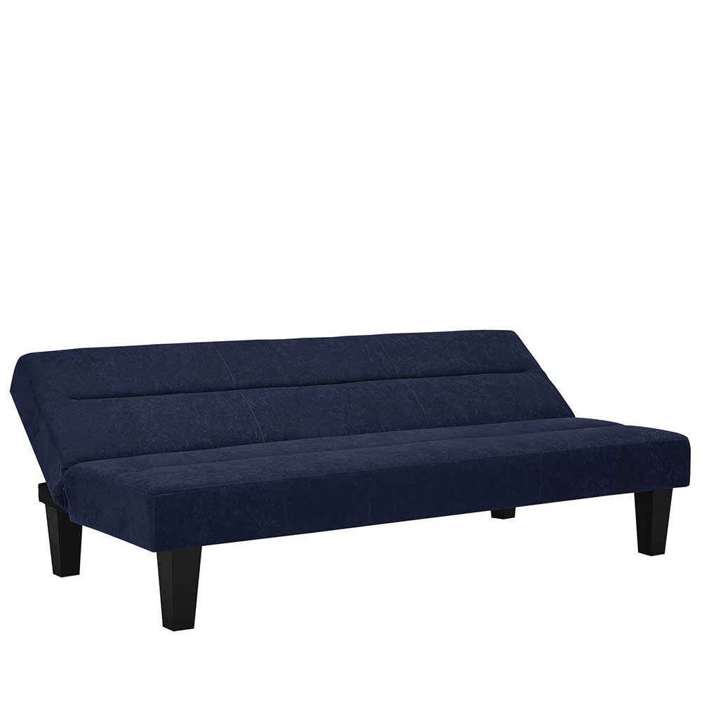 Microfaser Schlafsofa in Blau mit Schwarz - Hanniba