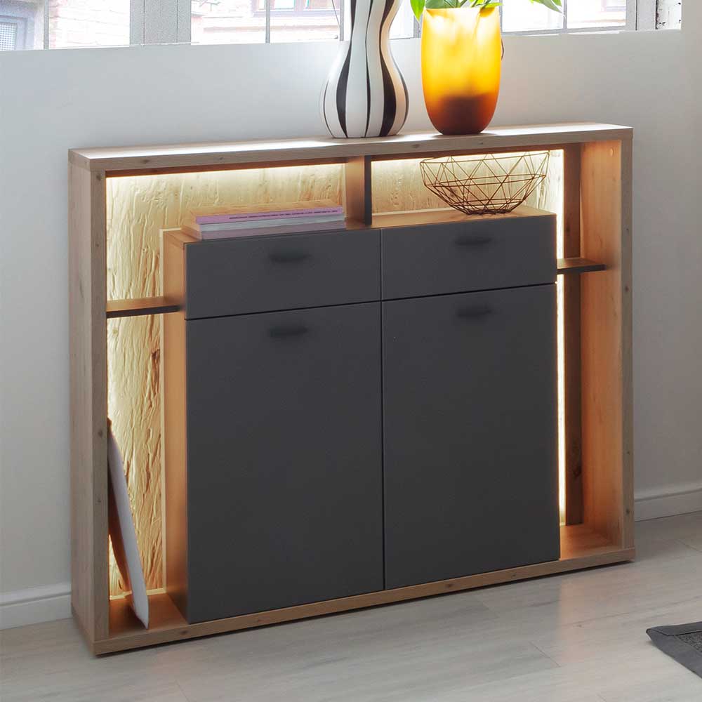 115x108x40 Design Highboard in Eiche Optik - Dalavera