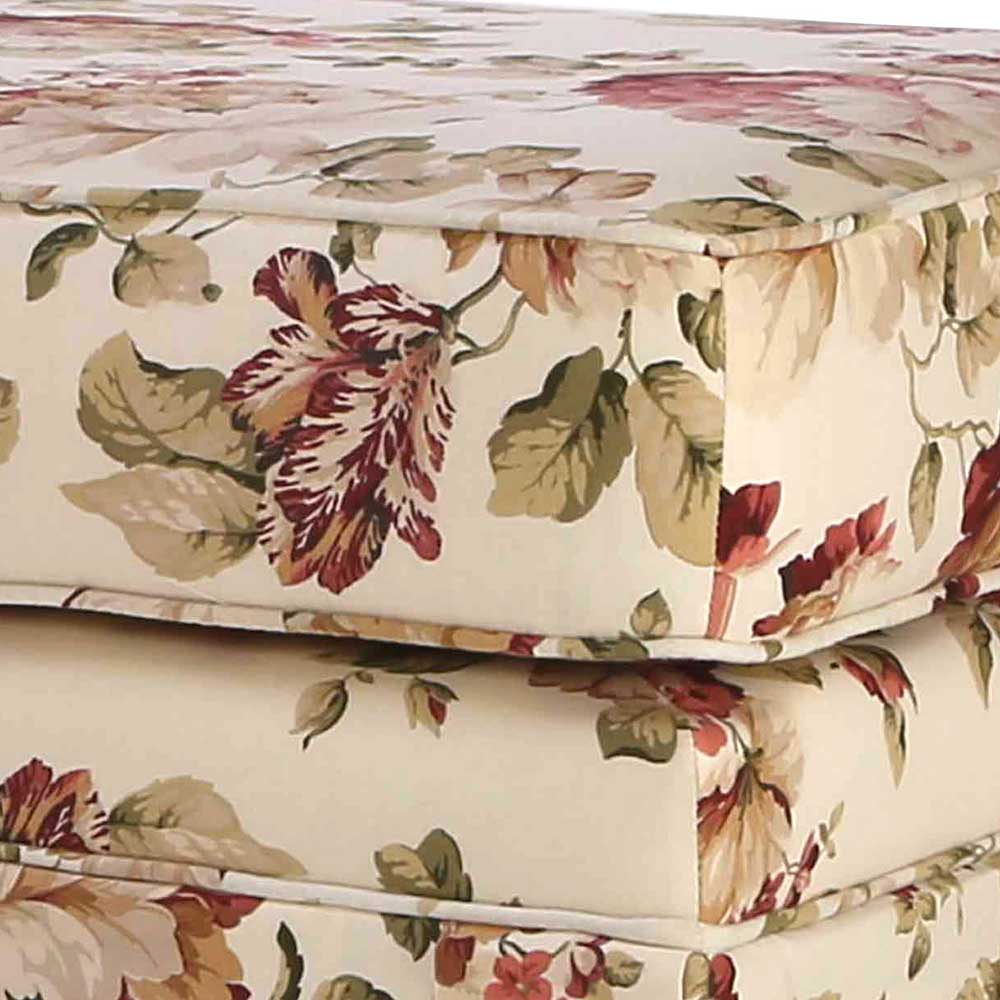 74x52x60 Polsterhocker mit Blumen Stoff - Kammas