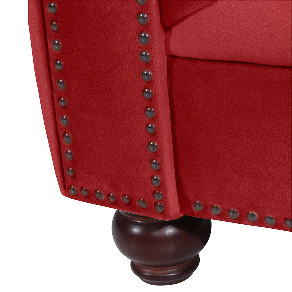 Chesterfield Sessel in Ziegel Rot - Telik