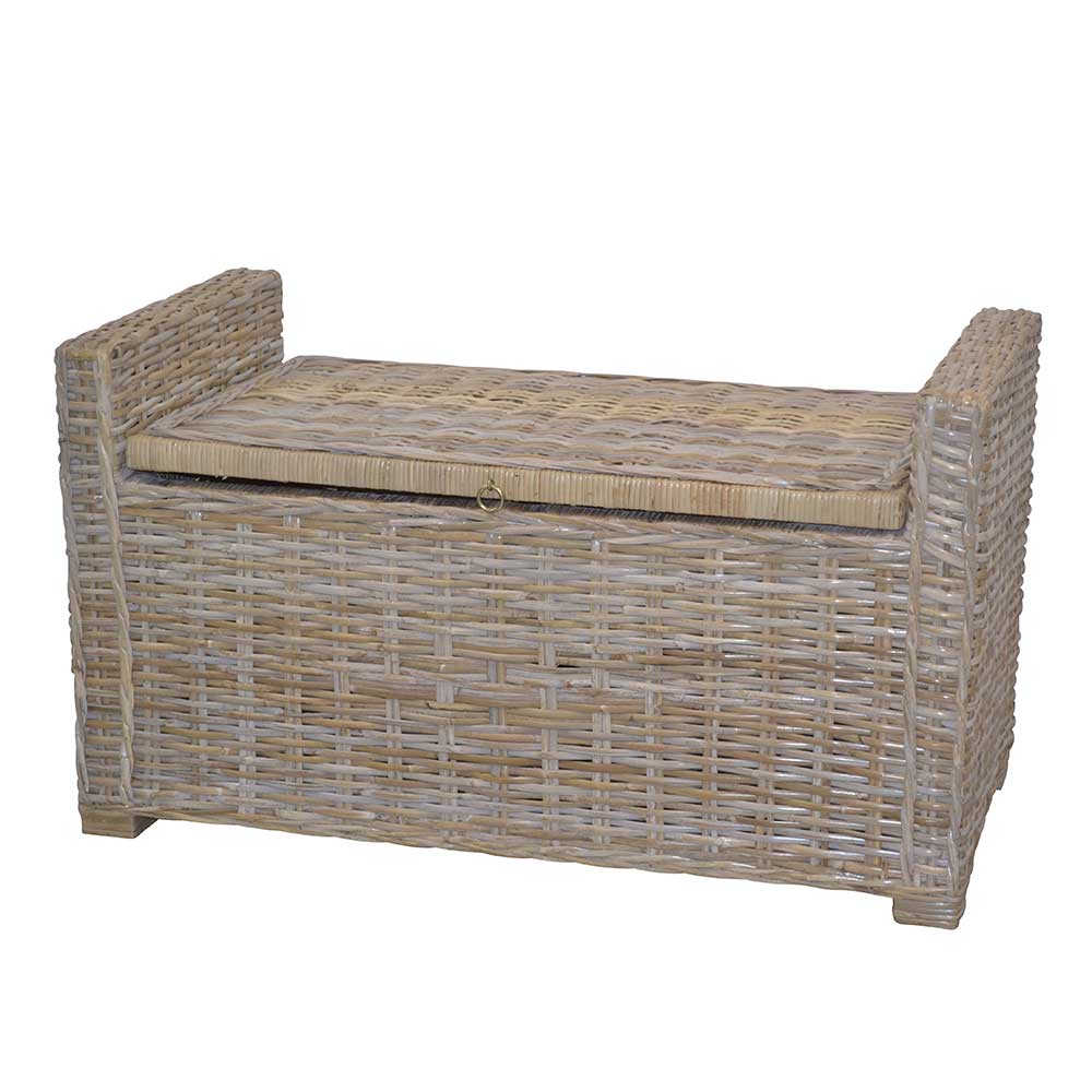 90x51x45 Sitztruhe aus Rattan Geflecht - Oleda