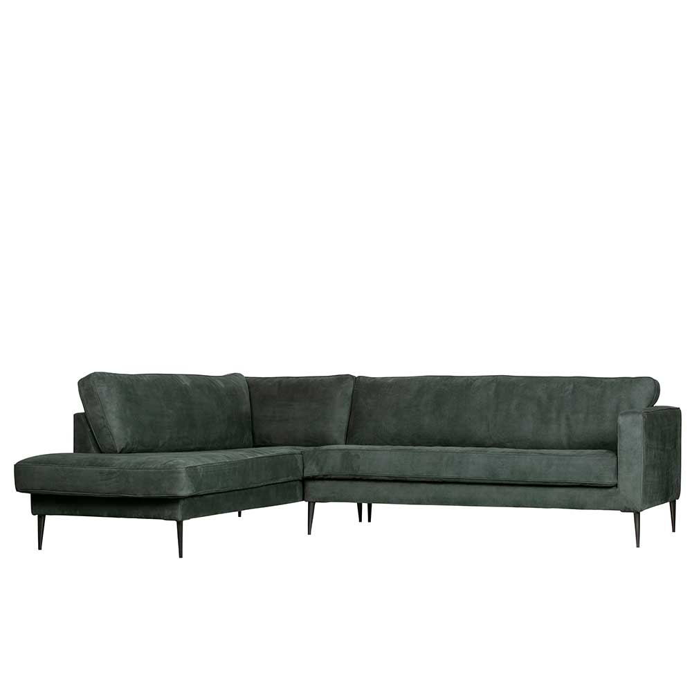 Microfaser L-Form Sofa in Petrol - Bicova