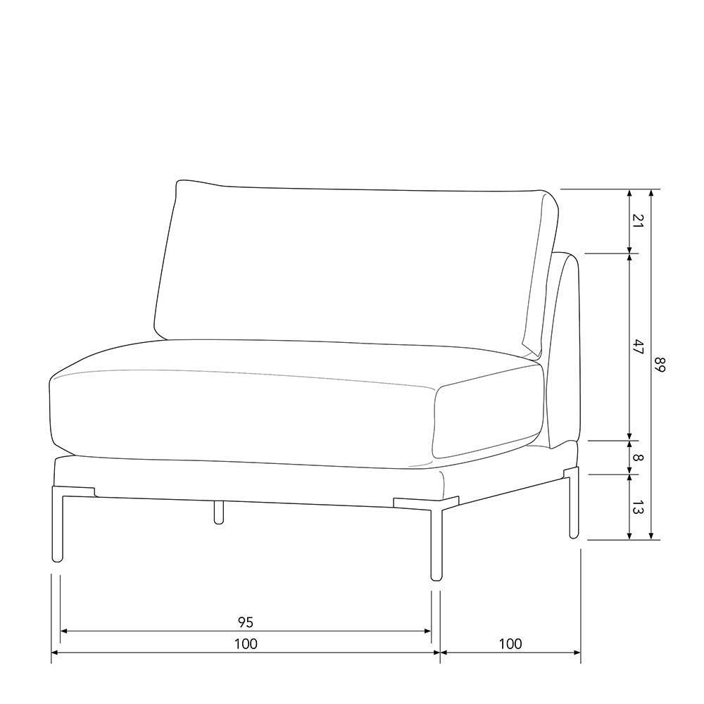 Sofa aus Modulen in Taupe Stoff - Birte