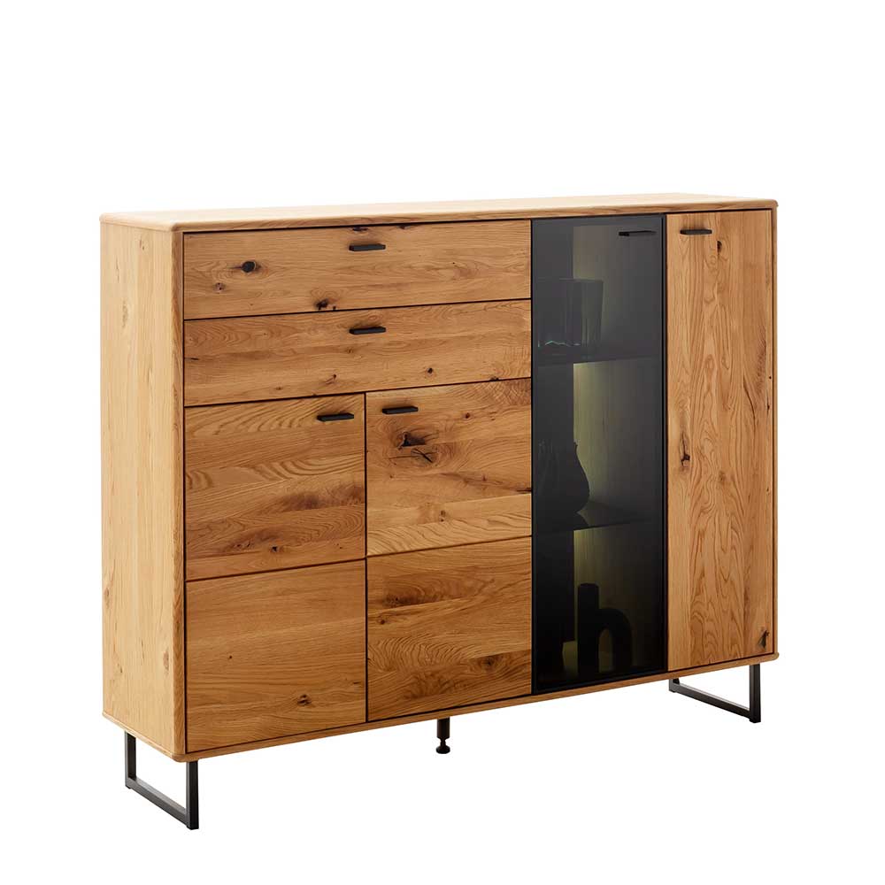 Großes Highboard mit Metall Bügelgestell - Flacona