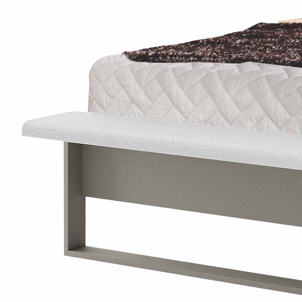 Futonbett Elvator in Grau Metall