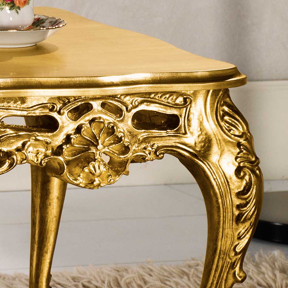 Barock Wohnzimmertisch in Gold Eliah 108x57 cm