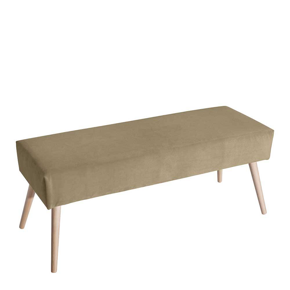 Samtvelours Polsterbank in Beige - Englis