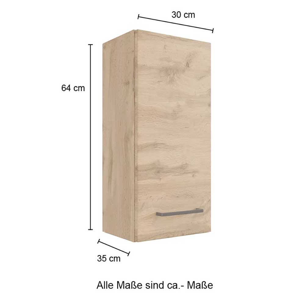 Bad Oberschrank in Holzoptik mit Tür - Arazony