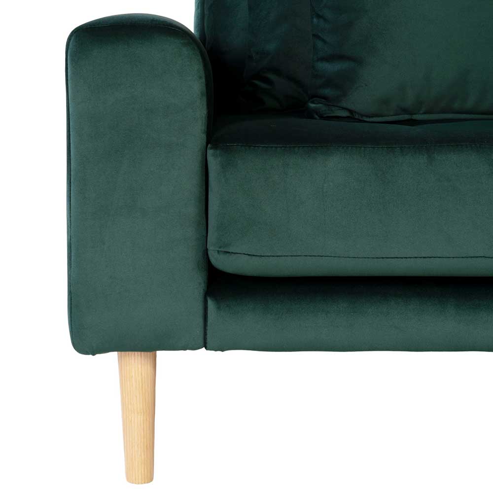 290x76x170 Samt Ecksofa im Skandi Design - Bonisa