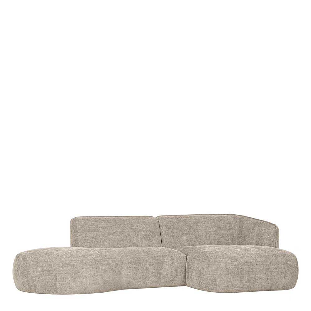 Ecksofa in Beige Webstoffbezug - Mauricios