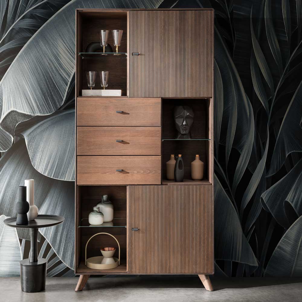 Design Wohnzimmerschrank aus Kernbuche in Braun - Malawi