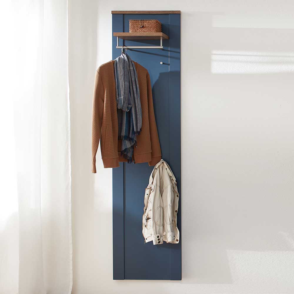 Garderobe in Blau und Eiche Dunkel - Lasperla