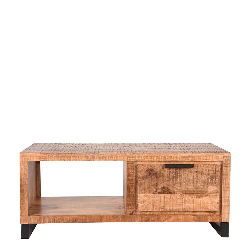 Holz-Couchtisch mit Schublade aus Mango - Sledias