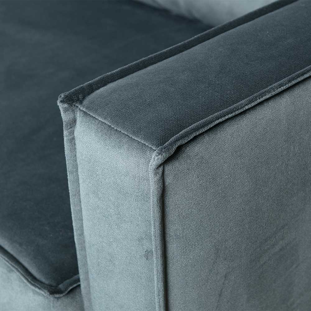 Wohnzimmercouch L-Design in Petrol Blau - Fledos