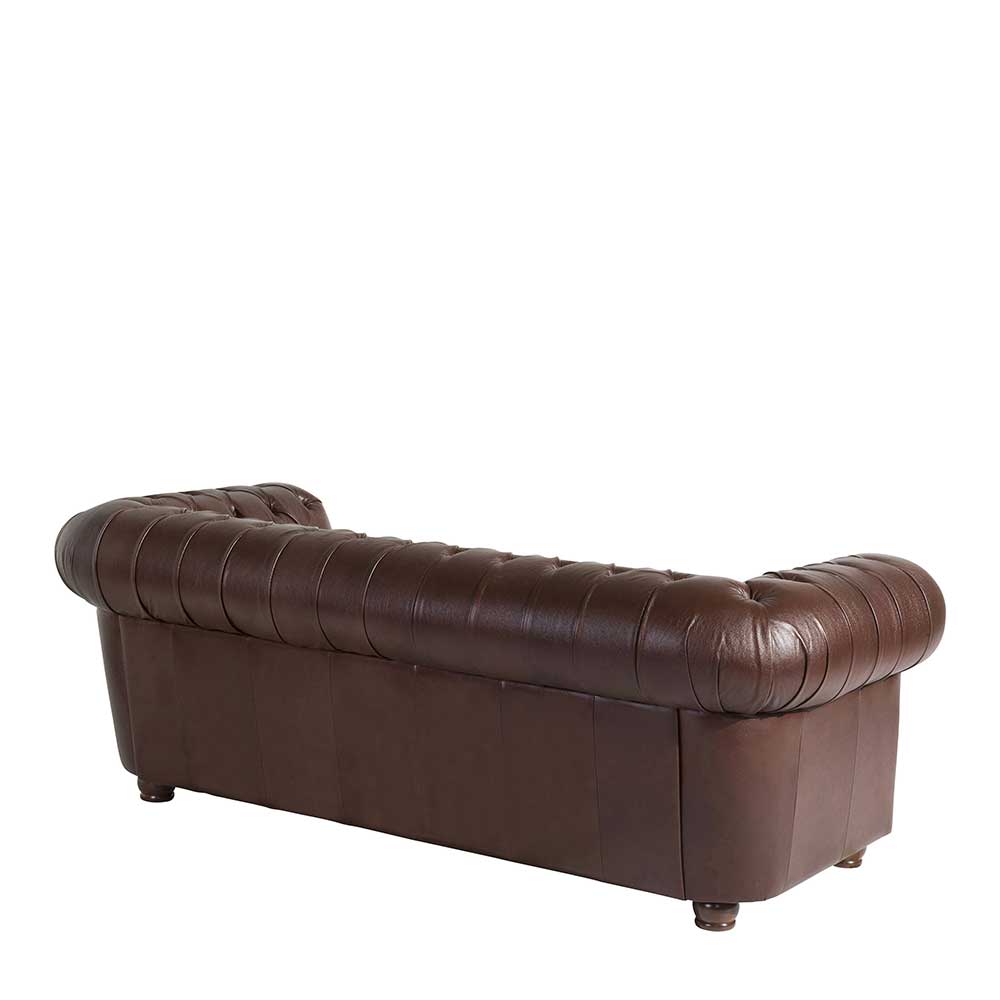 Antikleder Sofa in Braun - Chesterfield Style - Cementa