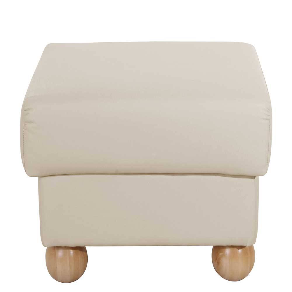 Quadrat Hocker in Beige Kunstlederbezug - Sharay