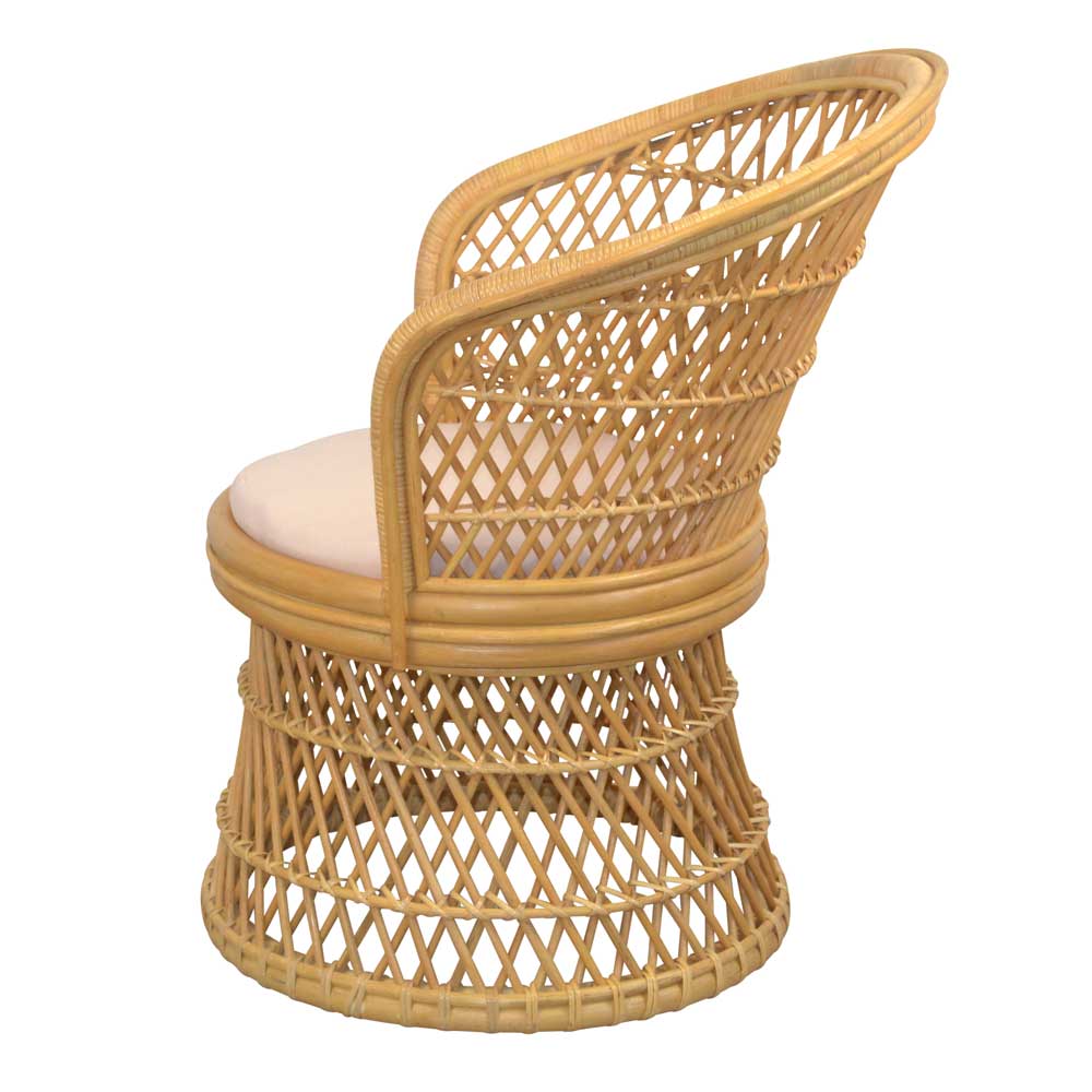 Retro Sessel aus Geflecht Rattan Natur - Garzone