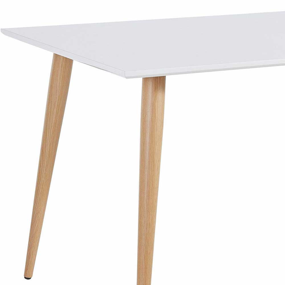 160x90 cm Scandi Hochglanztisch in Weiß - Sybilla III