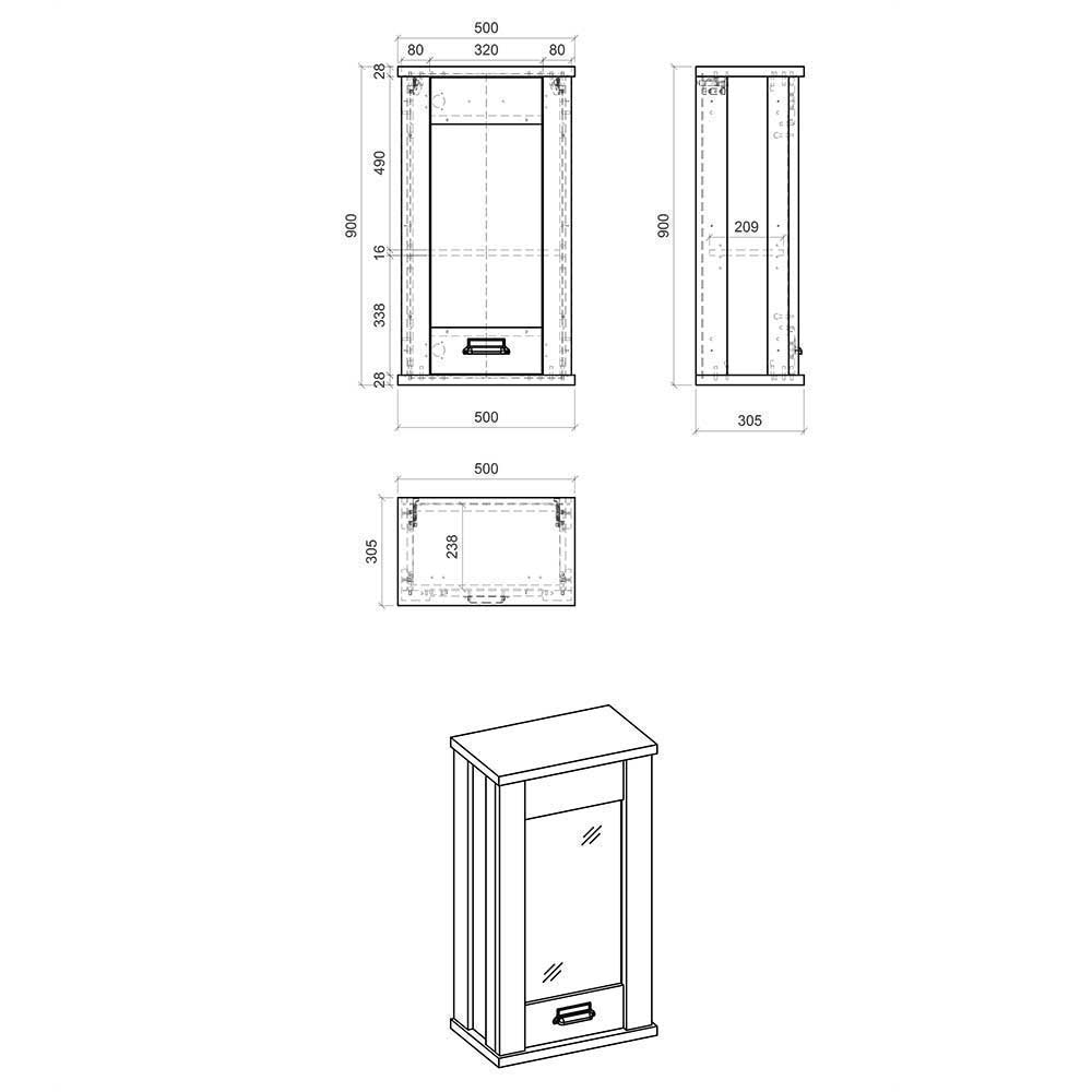 Küchenmöbel mit Theke in Weiß & Grau - Eture (sechsteilig)