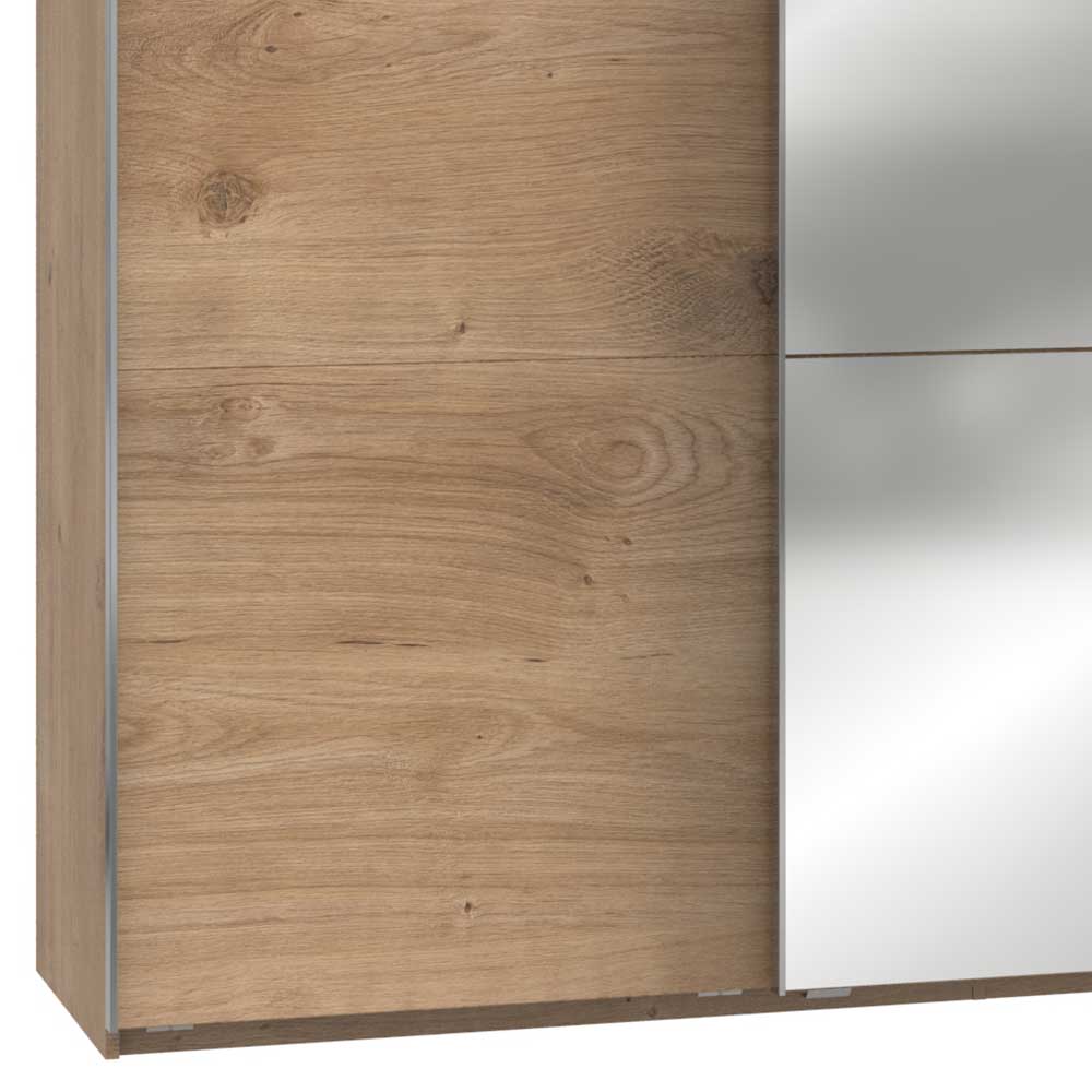 300cm Kleiderschrank in Plankeneiche mit Spiegeln - Dagidoyo