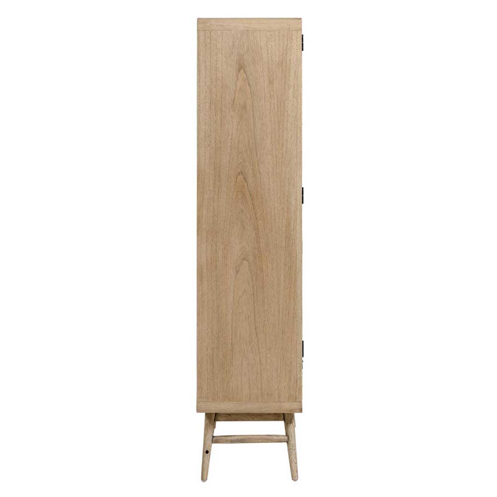 Massiver Holzschrank mit Rattan Geflecht - Fenzena