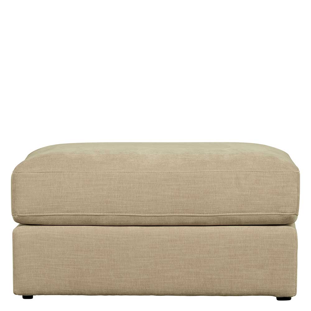 Polsterhocker in Beige Webstoff - 98x44x90 cm - Barocara