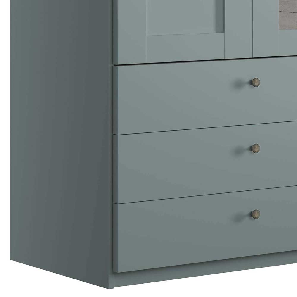 Graugrüner Kombi-Kleiderschrank 100 cm breit - Rajavo