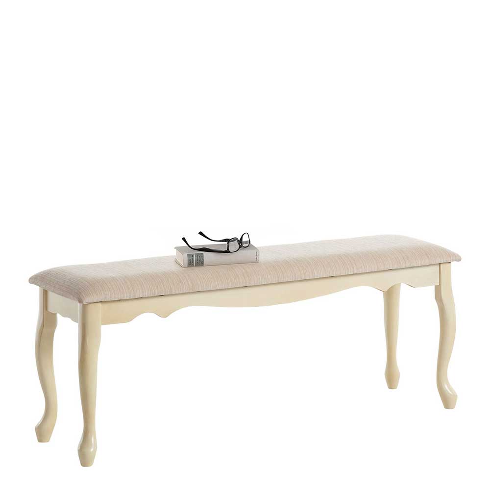 Vintage Design Esstischbank in Creme - Lesnoa