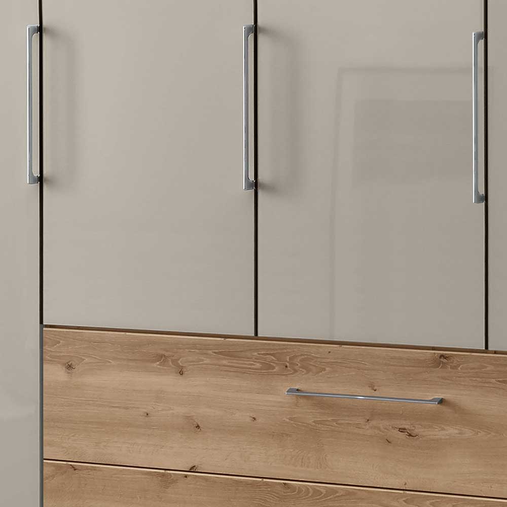 Kleiderschrank in Beige Glasfront - Flinu