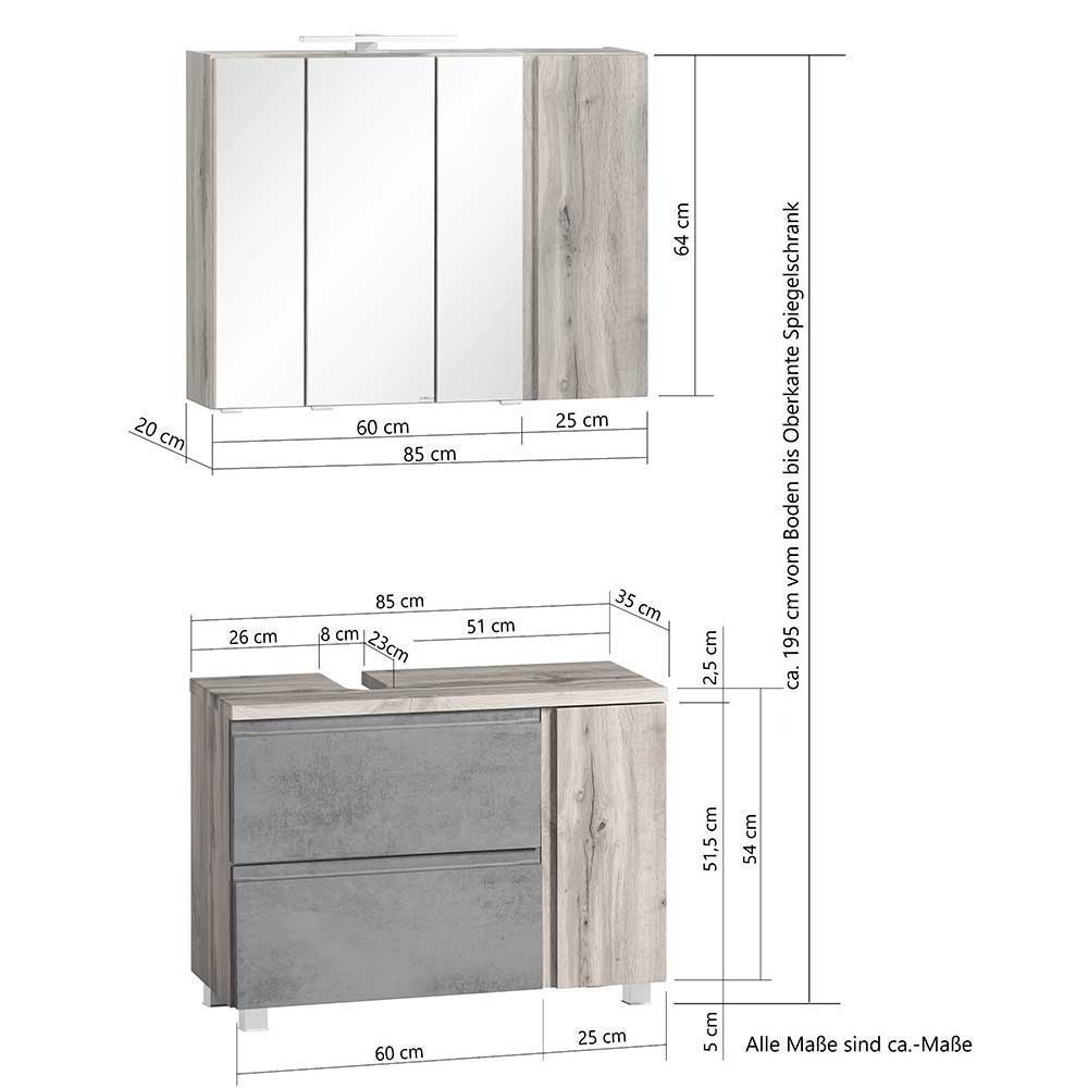 Badeinrichtung Komplett-Set modern - Mia (vierteilig)