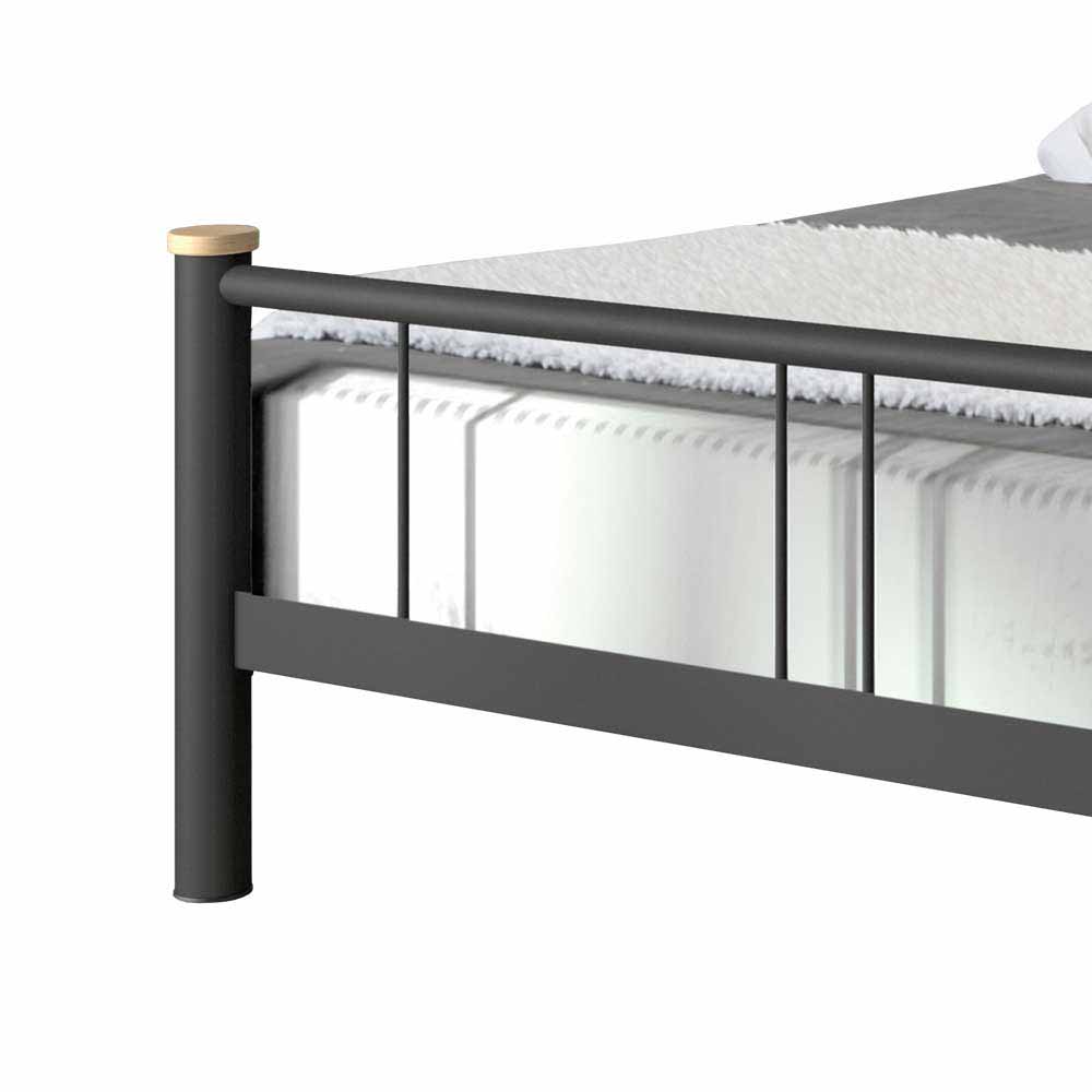 Futonbett Amsolia in Schwarz Metall