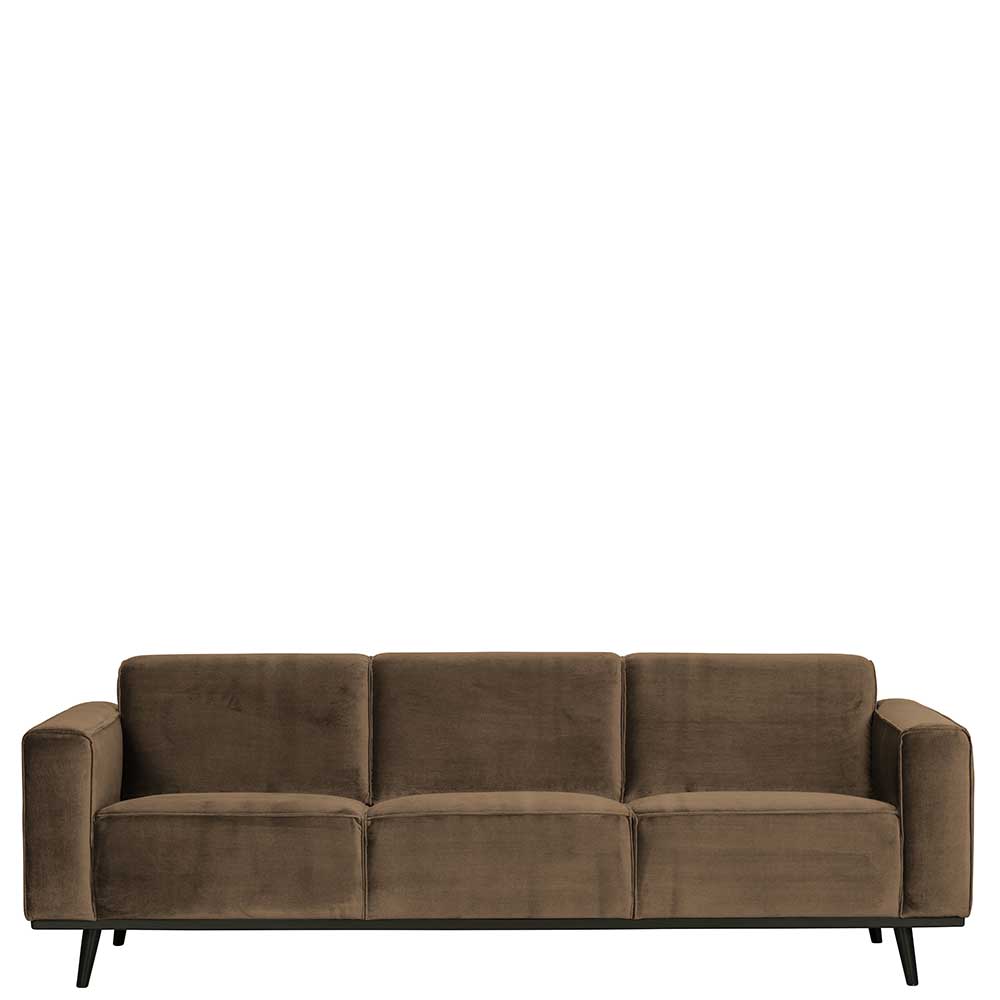 Sofas Dreisitzer in Taupe Samt - Salverna