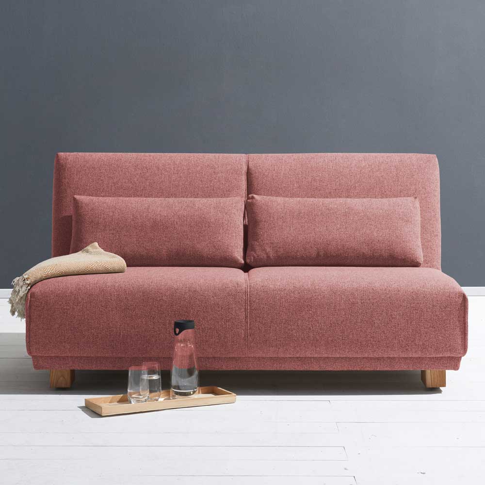 Ausziehsofa in Rosa Webstoff - Pirlo