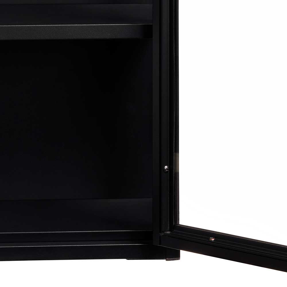 45x60x25 Hängende Vitrine aus Metall in Schwarz - Butoaie