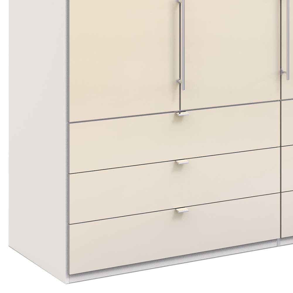 Schrank fürs Schlafzimmer in Creme Glas & Weiß - Zidarie