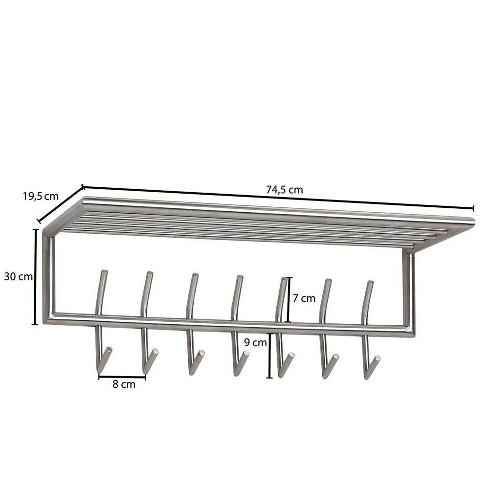 Metall Hängegarderobe in Silber - Markos