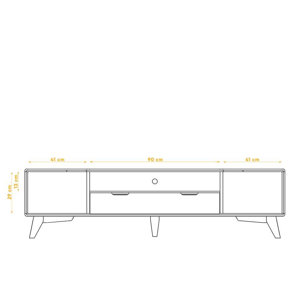 TV Element Lowboard in Weiß & Natur - Diesta