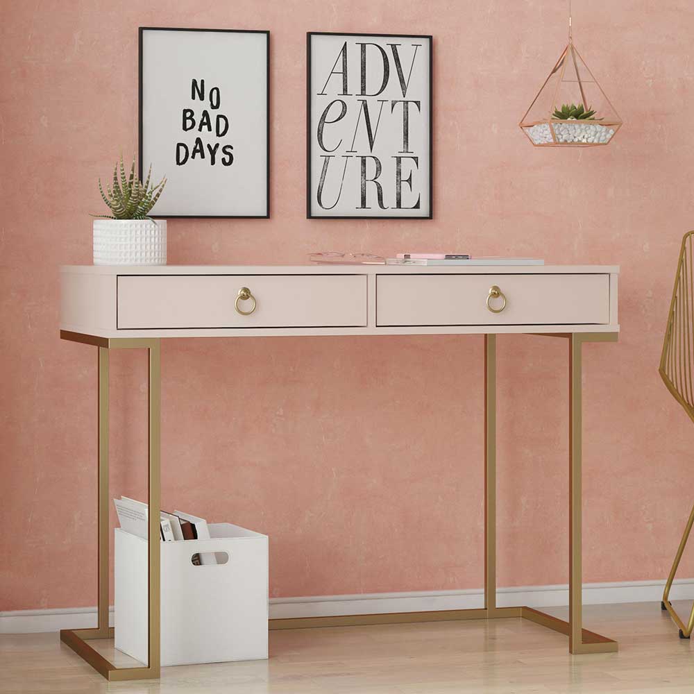 Design-Schreibtisch in Rosa und Messing - Liam