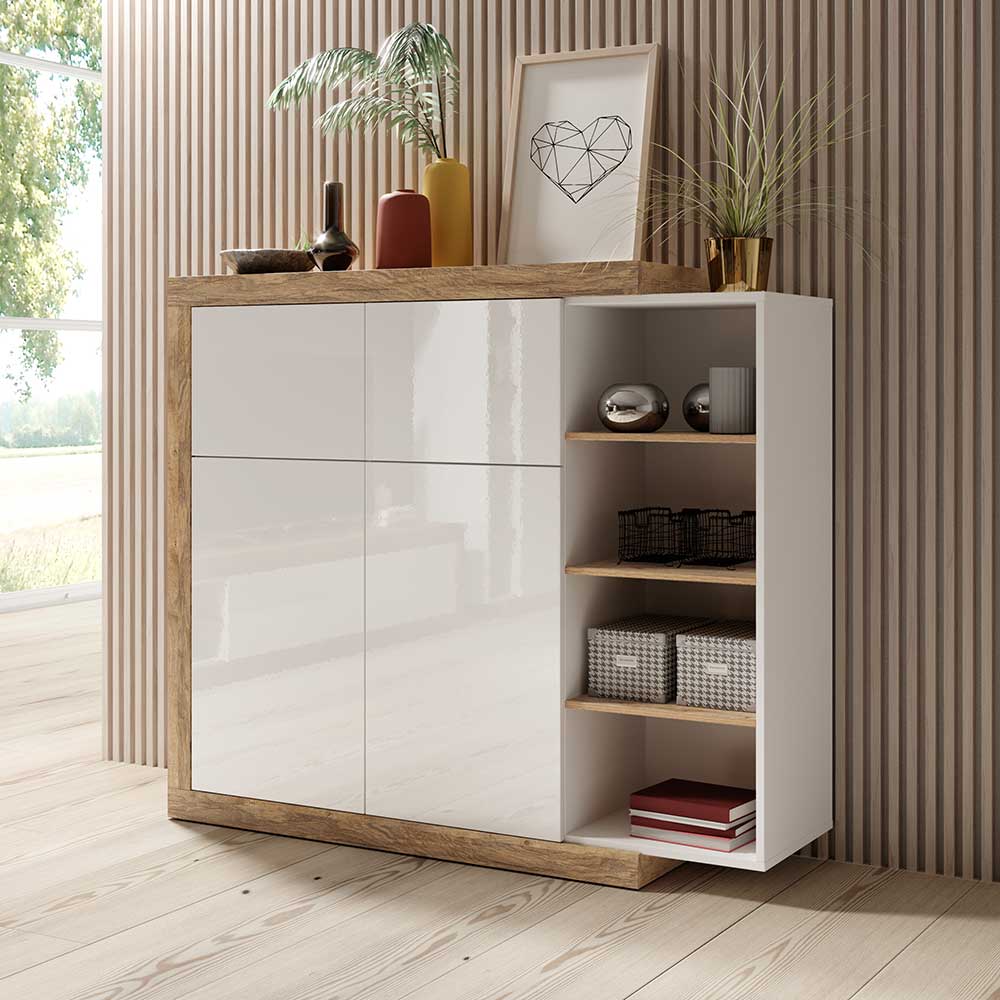 Design Highboard mit 2 Klappen & 2 Türen - Milvara