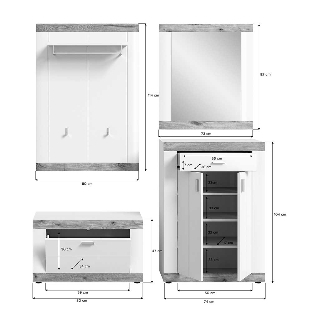 Flurmöbel-Set komplett - Hihat (vierteilig)